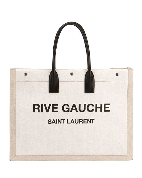 Saint Laurent Rive Gauche Cabas YSL Canvas Tote Bag